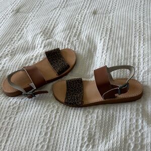 Freshly Picked Cognac and Leopard Sanibel Sandals